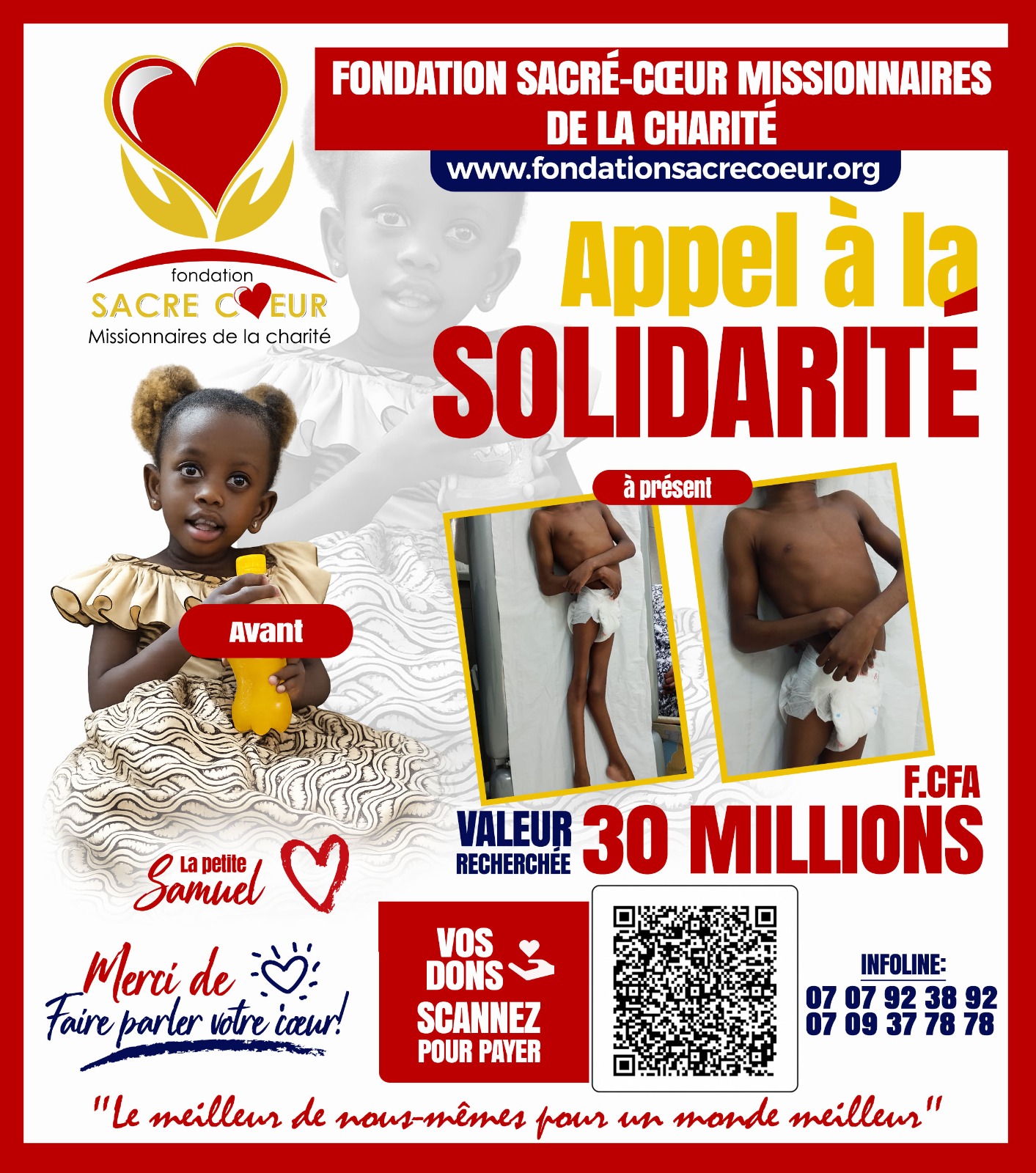 Appel à la solidarité pour la petite Samuel